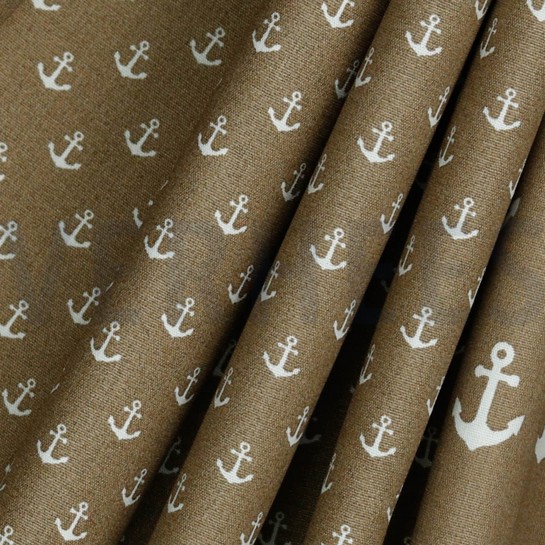 POPELINE DE COTON PETITS ANCRAGES TAUPE #7