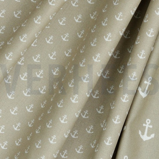 POPELINE DE COTON PETITS ANCRAGES SABLE #7