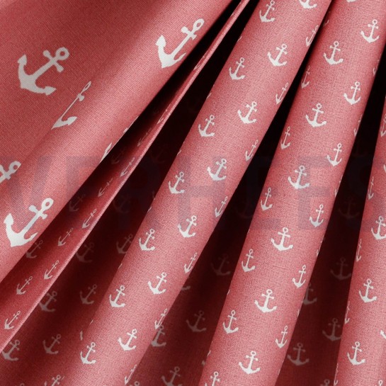 BAUMWOLLE POPELINE KLEINE ANKER BLUSH #7