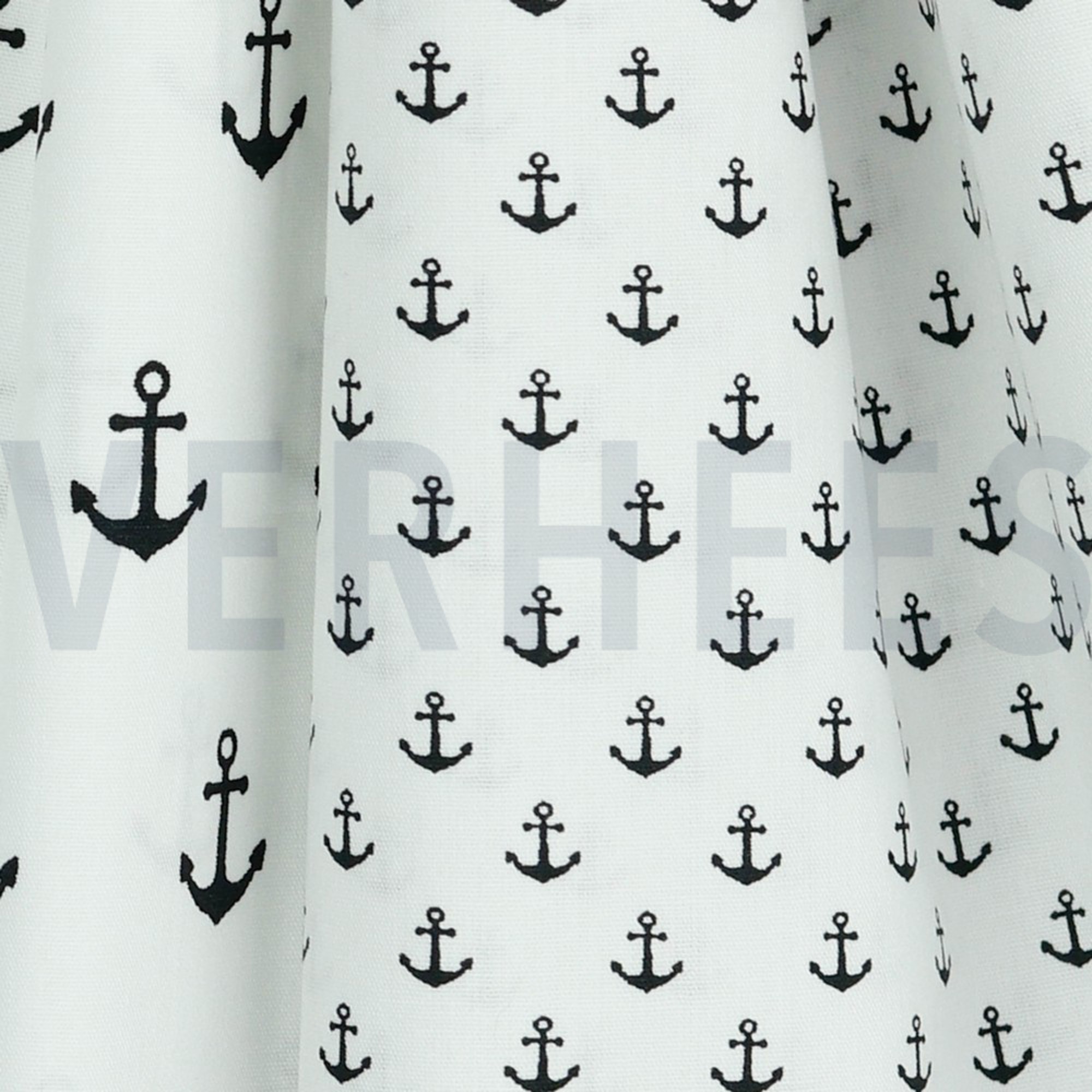 POPLIN PETIT ANCHOR WHITE/BLACK (high resolution) #3