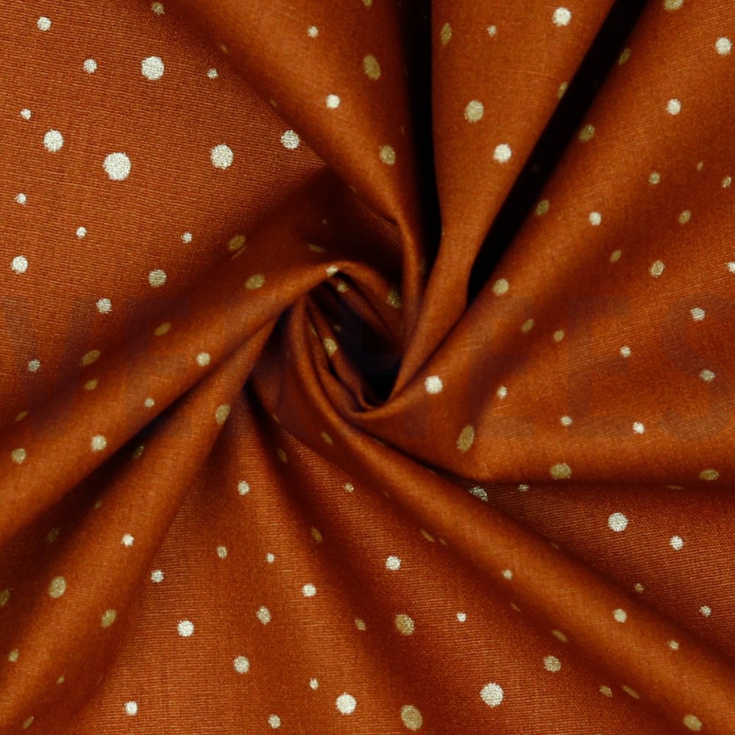 POPLIN GLITTER DOTS RUST #3