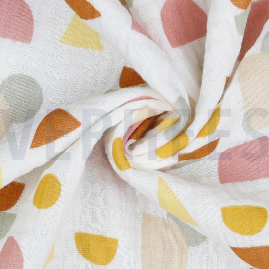 DOUBLE GAUZE GOTS DOTS WHITE #7