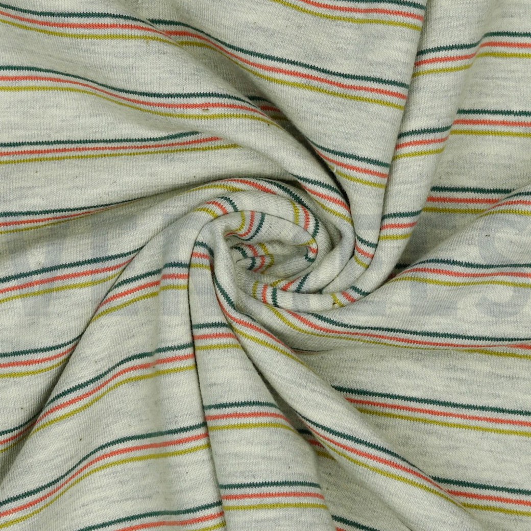 FRENCH TERRY STRIPES GREY MELANGE #3
