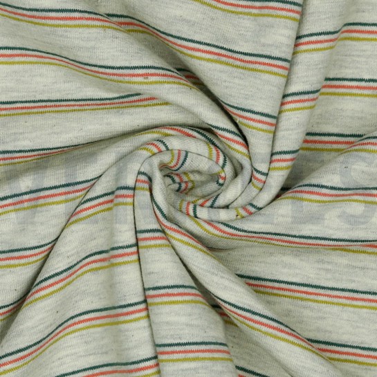 FRENCH TERRY STRIPES GREY MELANGE #7