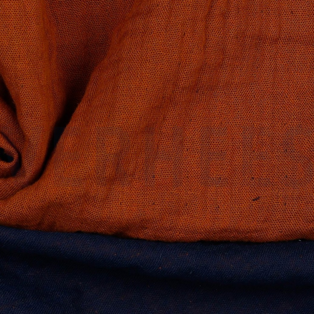 DOUBLE SIDED DOUBLE GAUZE GOTS RUST / NAVY #3