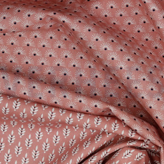 BAUMWOLLE POPELINE FANTASIEBLUMEN BLUSH #7