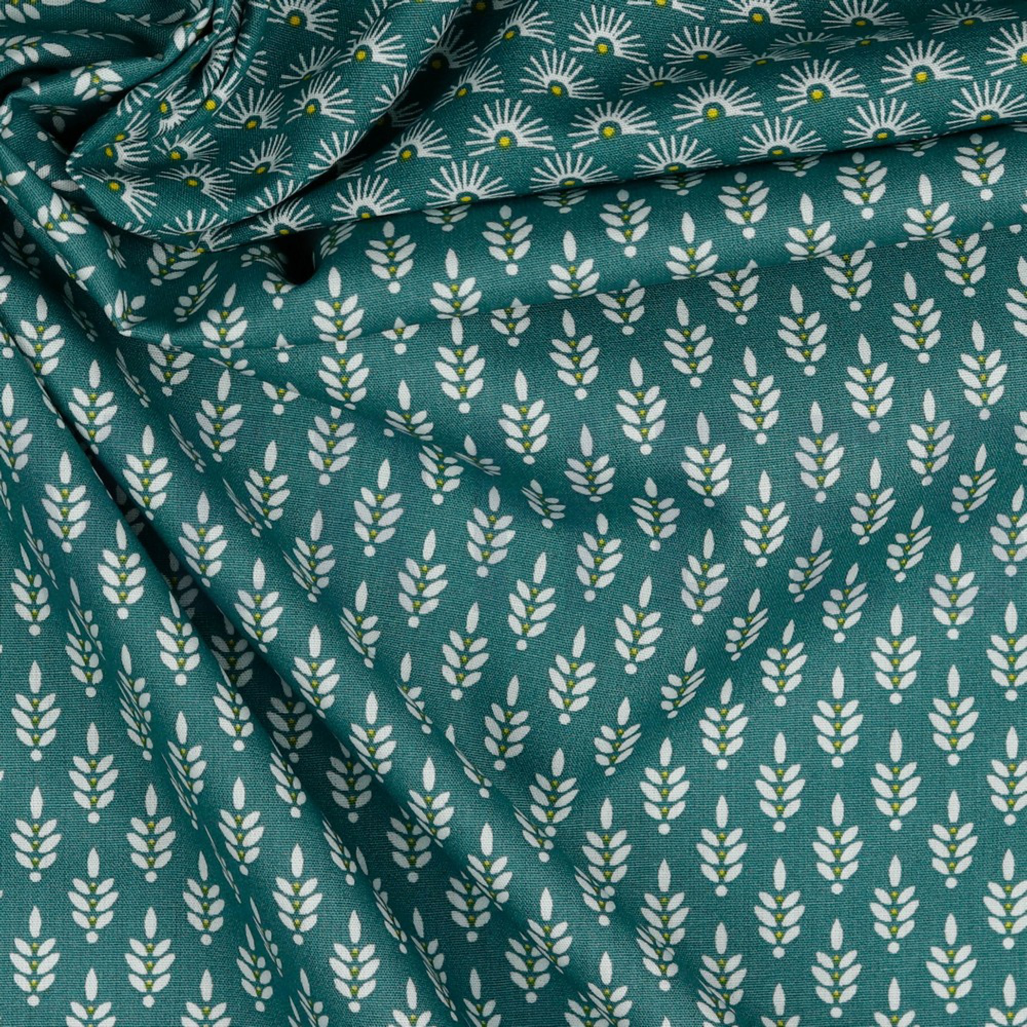 POPLIN FANTASY FLOWERS OLD GREEN (high resolution) #3