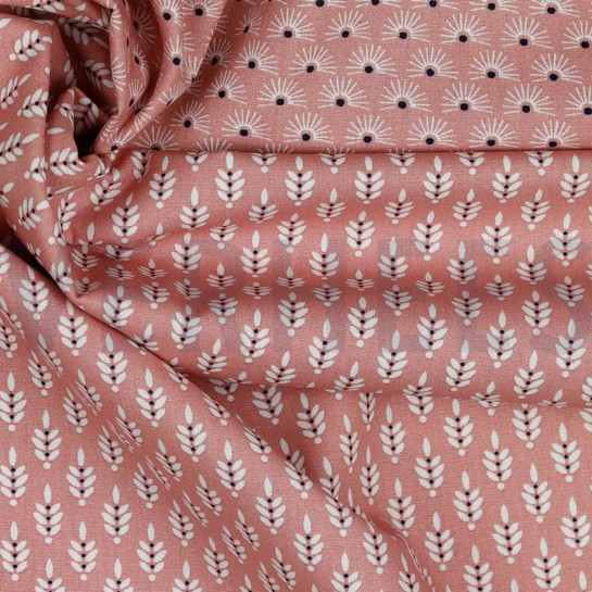 BAUMWOLLE POPELINE FANTASIEBLUMEN BLUSH #7