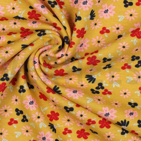 PURRING FUR FLOWERS OCHRE #7