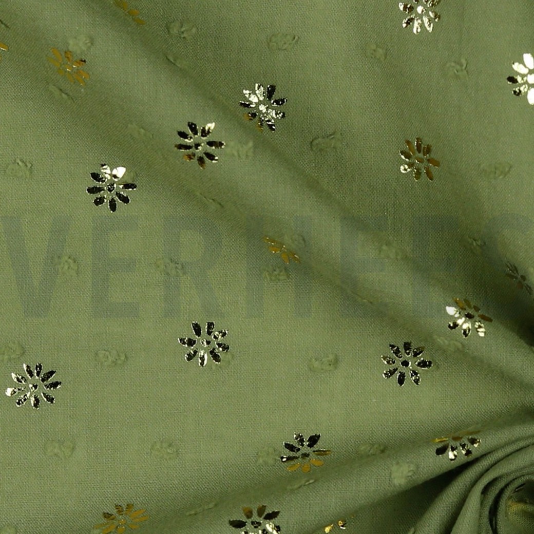 DOBBY FOIL DAISY MOSS GREEN #3
