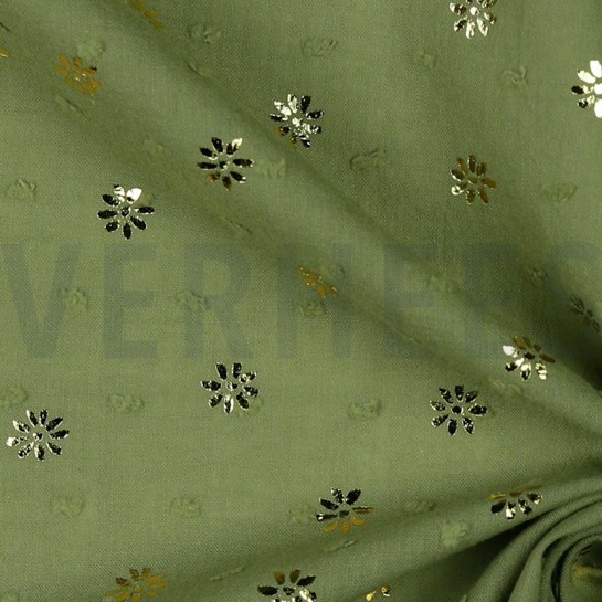 DOBBY FOIL DAISY MOSS GREEN #7