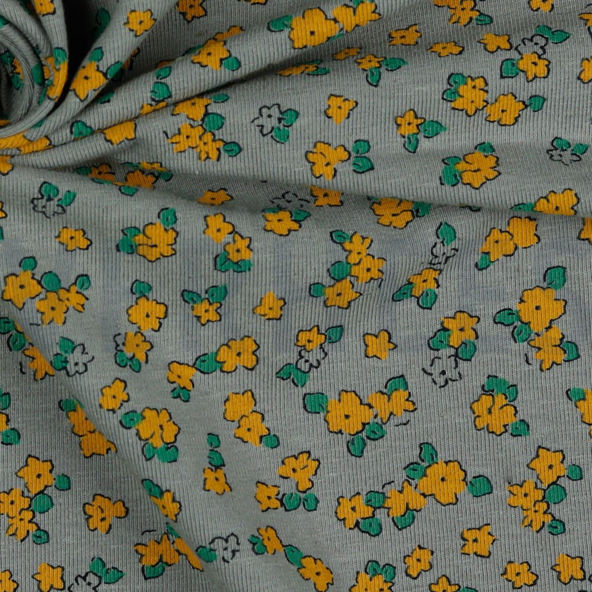 LINEN JERSEY SMALL FLOWERS GREY (high resolution) #3
