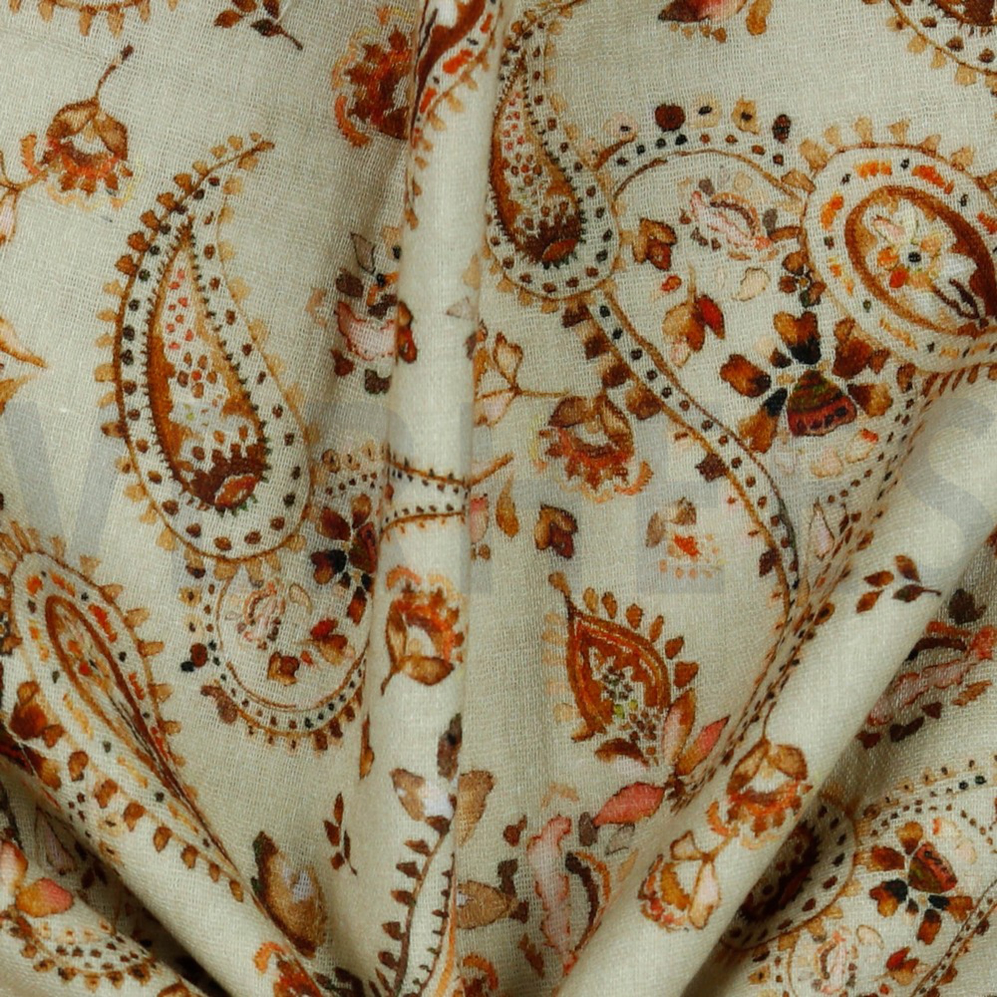DOUBLE GAUZE DIGITAL PAISLEY SAND (high resolution) #3