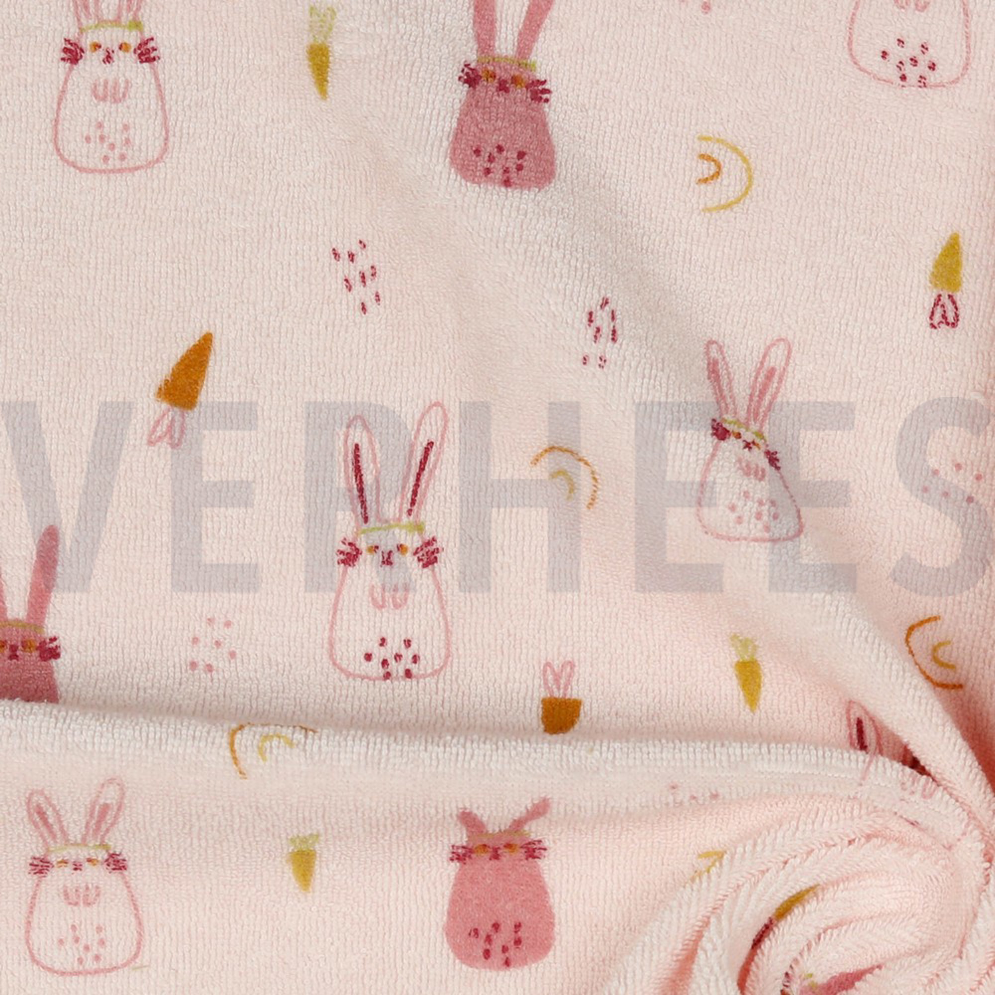 STRETCH TOWELLING BUNNIES LIGHT ROSE (high resolution) #3