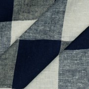 LINEN VISCOSE YARN DYED CHECK NAVY (thumbnail) #3