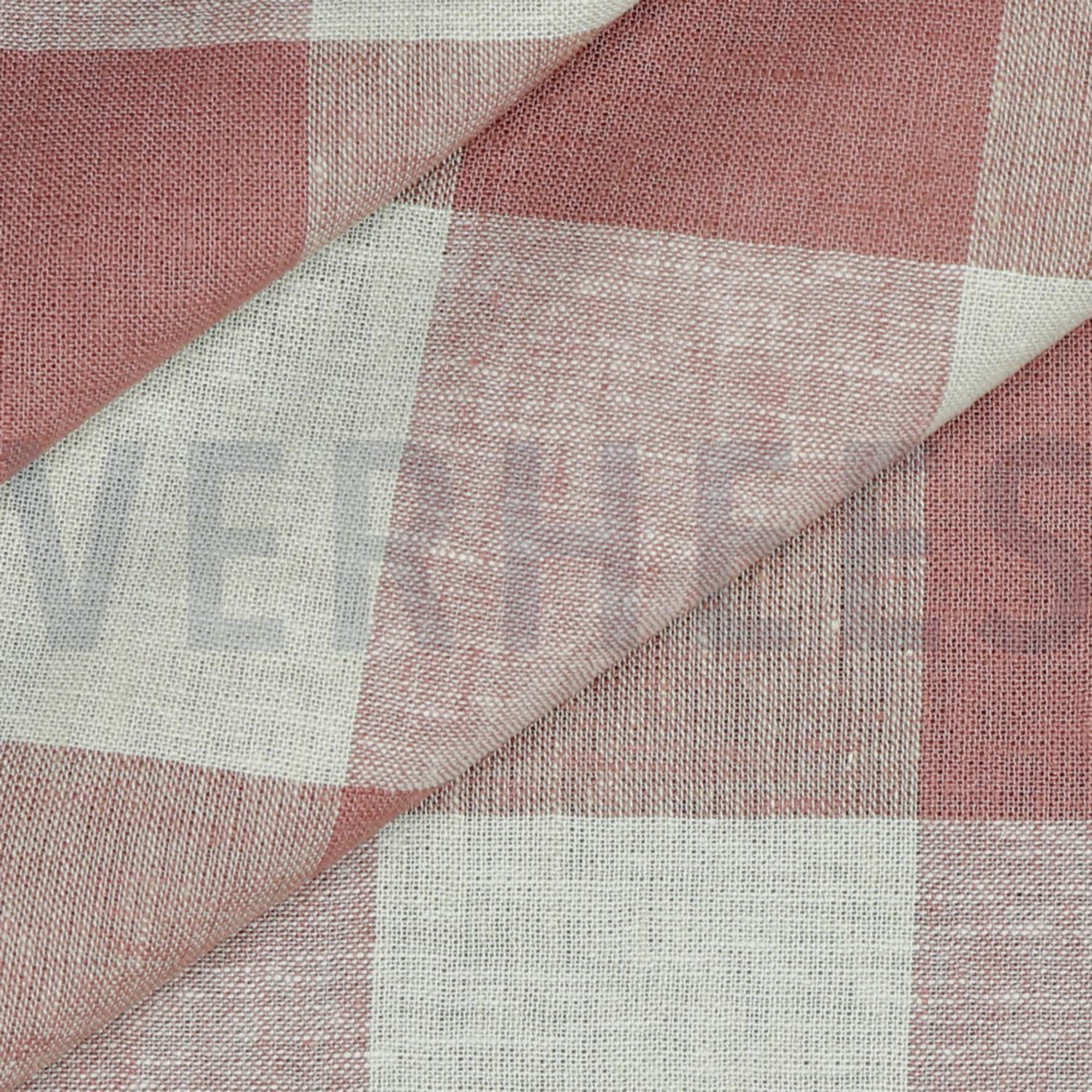 LINEN VISCOSE YARN DYED CHECK OLD ROSE (high resolution) #3