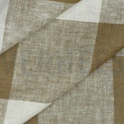 LINEN VISCOSE YARN DYED CHECK LIGHT BROWN (thumbnail) #3