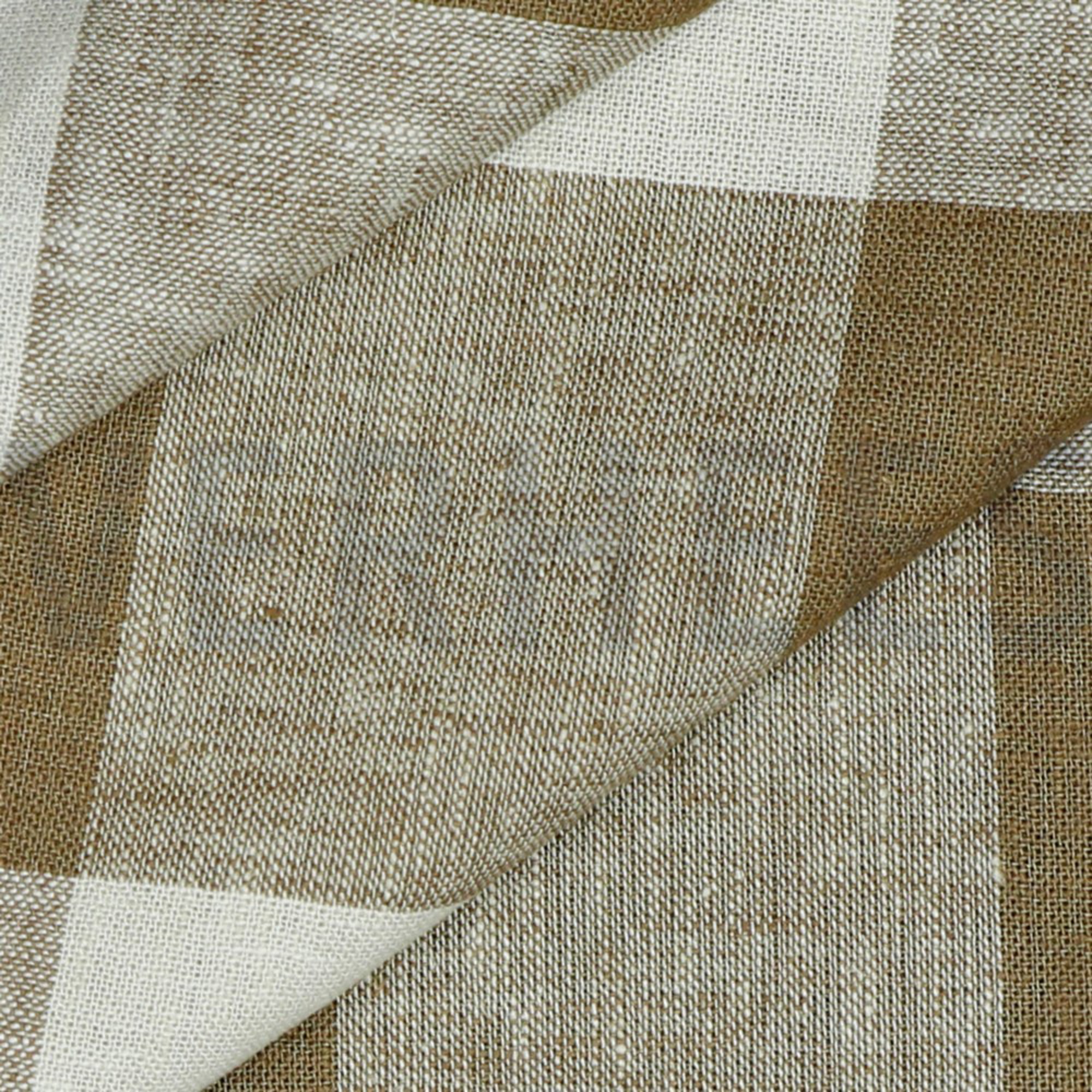 LINEN VISCOSE YARN DYED CHECK LIGHT BROWN (high resolution) #3