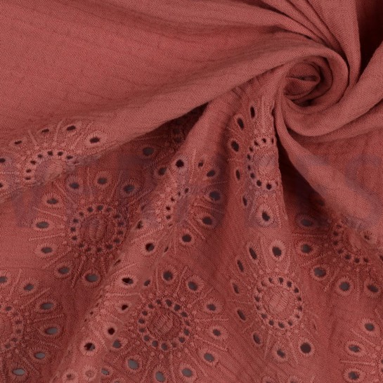 DOUBLE GAUZE ONE-SIDE BORDER BLUSH #7