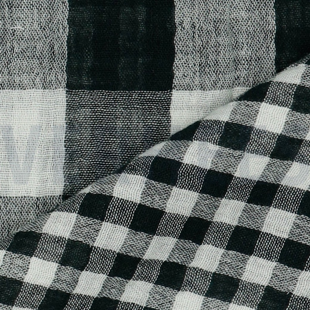 DOUBLE GAUZE DOUBLE SIDED CHECKS BLACK #3