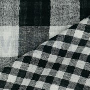 DOUBLE GAUZE DOUBLE SIDED CHECKS BLACK (thumbnail) #3