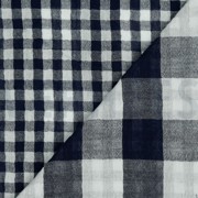 DOUBLE GAUZE DOUBLE SIDED CHECKS NAVY (thumbnail) #3