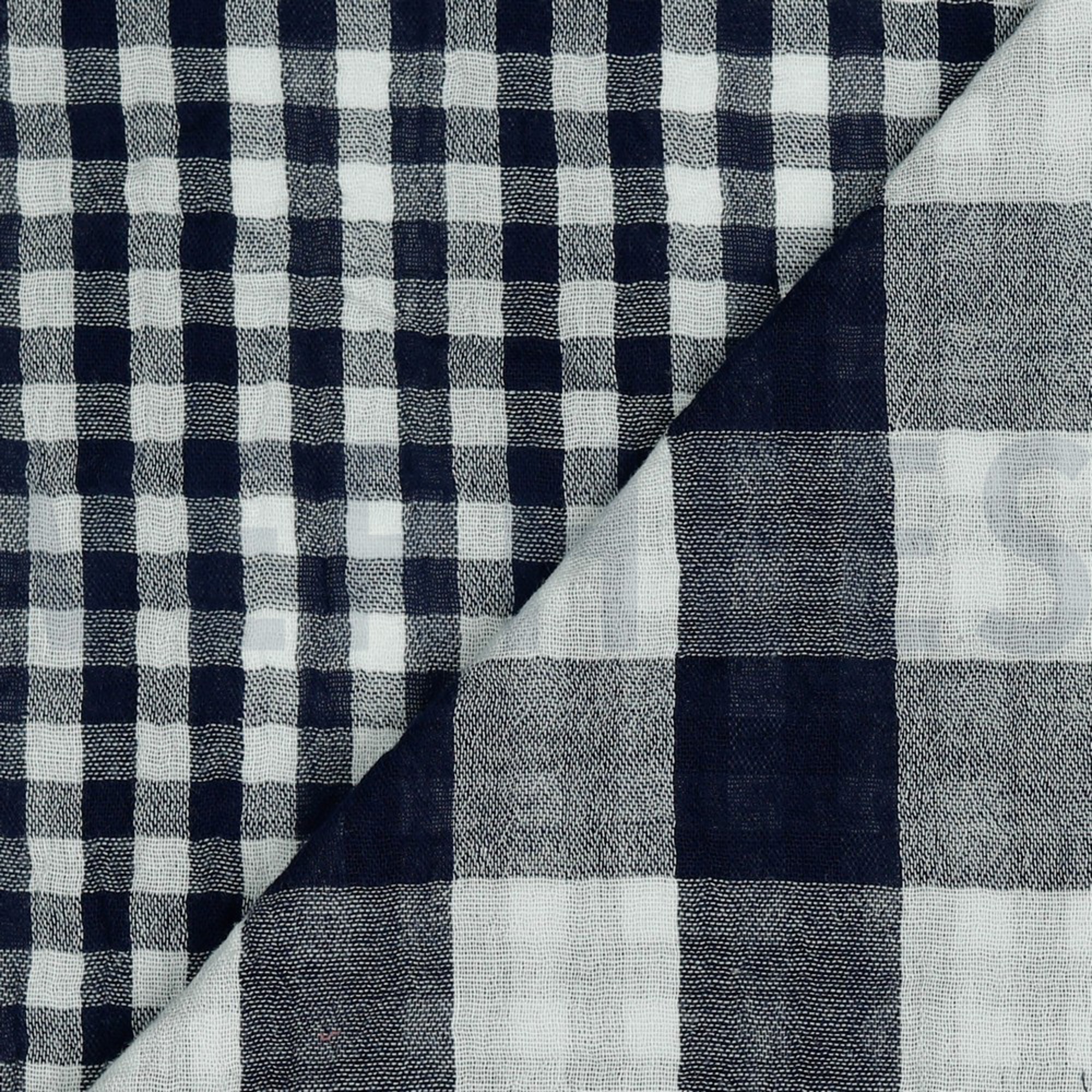 DOUBLE GAUZE DOUBLE SIDED CHECKS NAVY (high resolution) #3