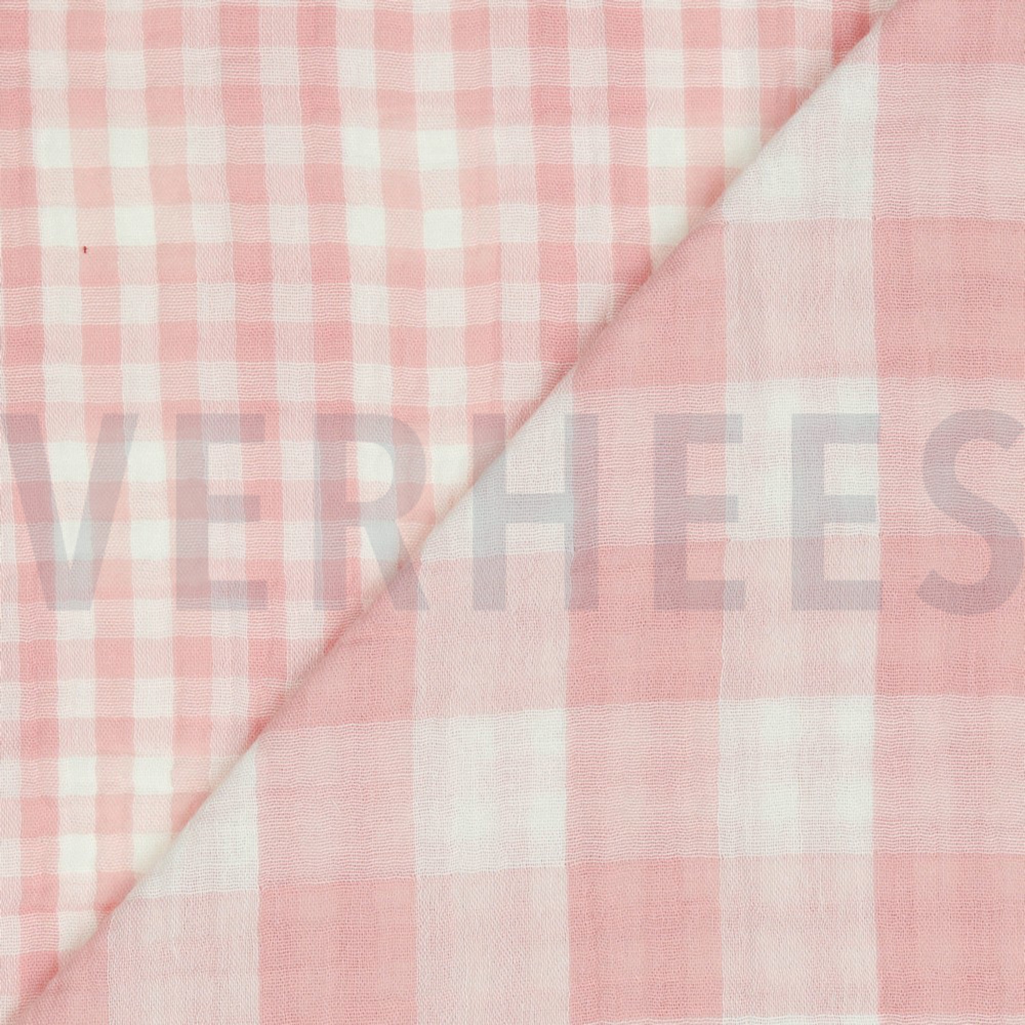 DOUBLE GAUZE DOUBLE SIDED CHECKS OLD ROSE (high resolution) #3