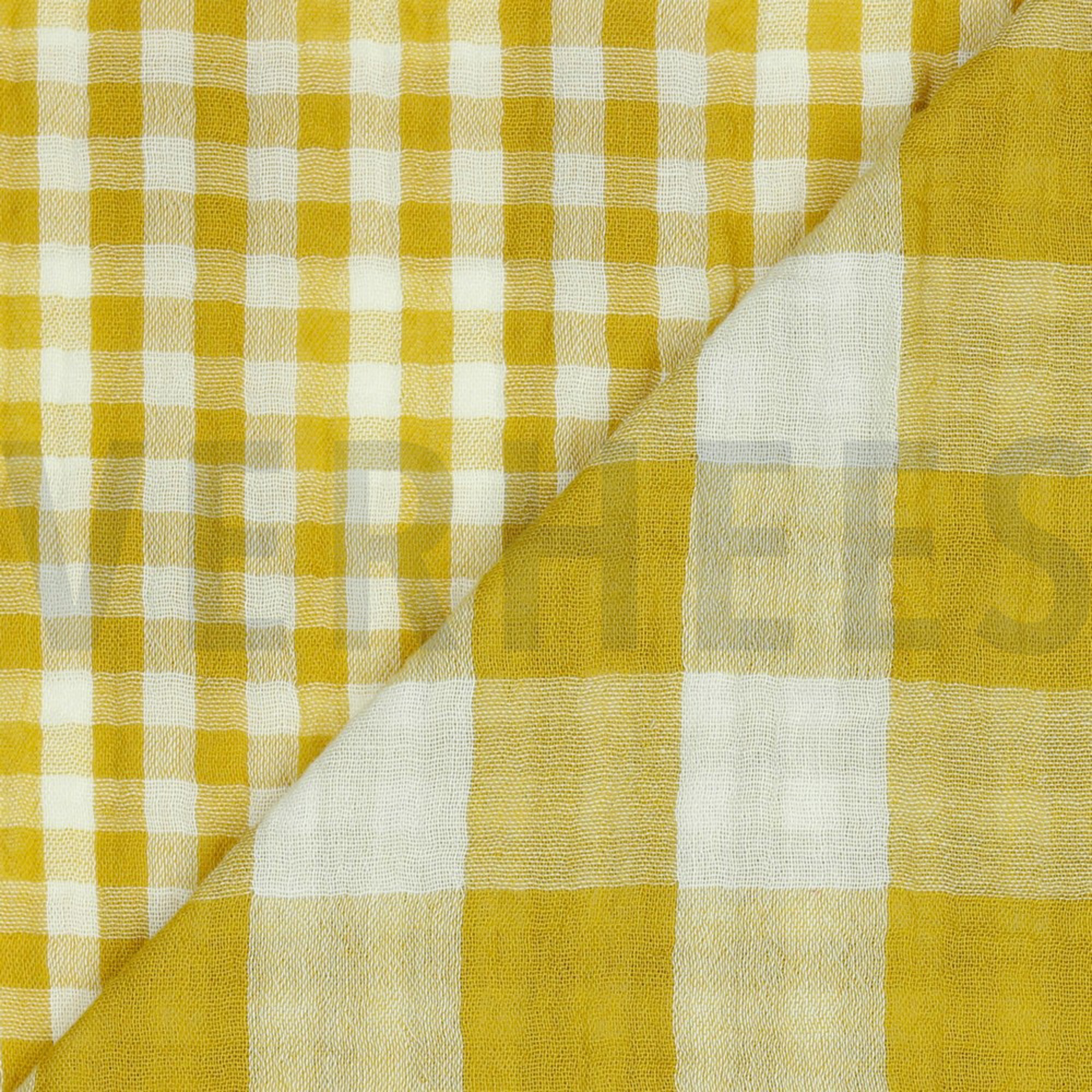 DOUBLE GAUZE DOUBLE SIDED CHECKS OCHRE (high resolution) #3