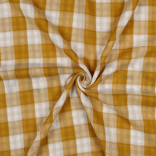 MUSSELIN DOPPELSEITIG KAROS OCKER #7