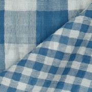 DOUBLE GAUZE DOUBLE SIDED CHECKS INDIGO (thumbnail) #3