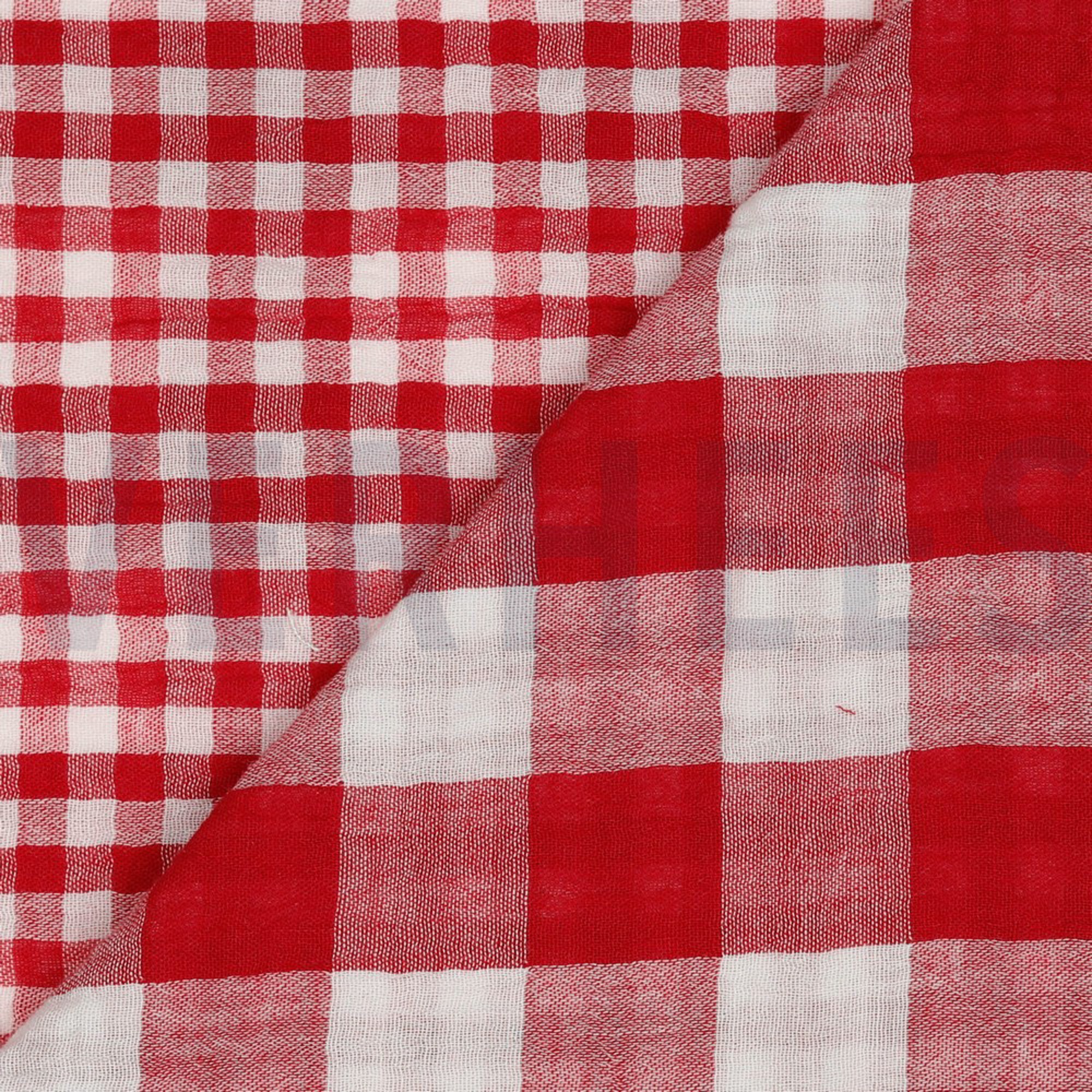 DOUBLE GAUZE DOUBLE SIDED CHECKS RED (high resolution) #3