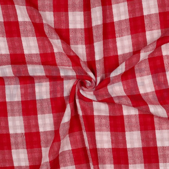 MUSSELIN DOPPELSEITIG KAROS ROT #7