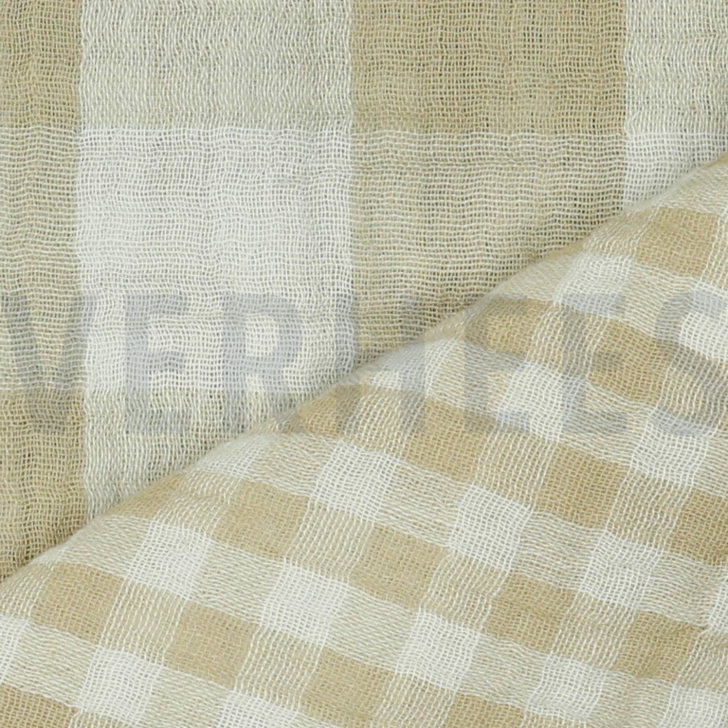 DOUBLE GAUZE DOUBLE SIDED CHECKS BEIGE #3