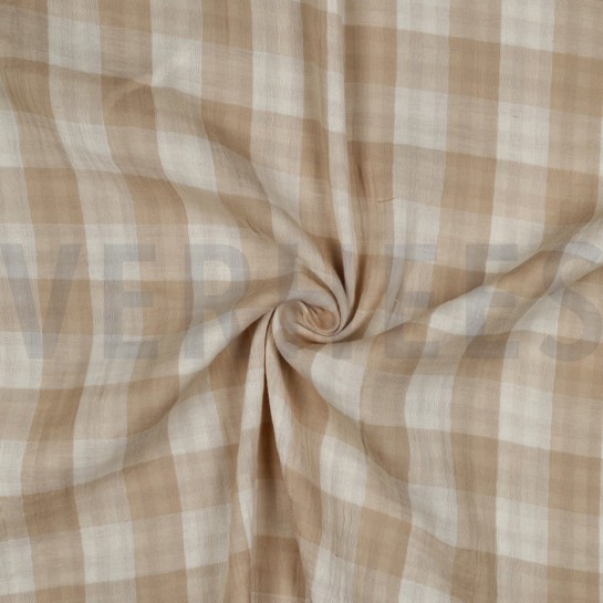 DOUBLE GAUZE DOUBLE SIDED CHECKS BEIGE #7