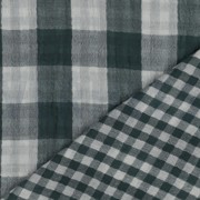DOUBLE GAUZE DOUBLE SIDED CHECKS CYAN (thumbnail) #3