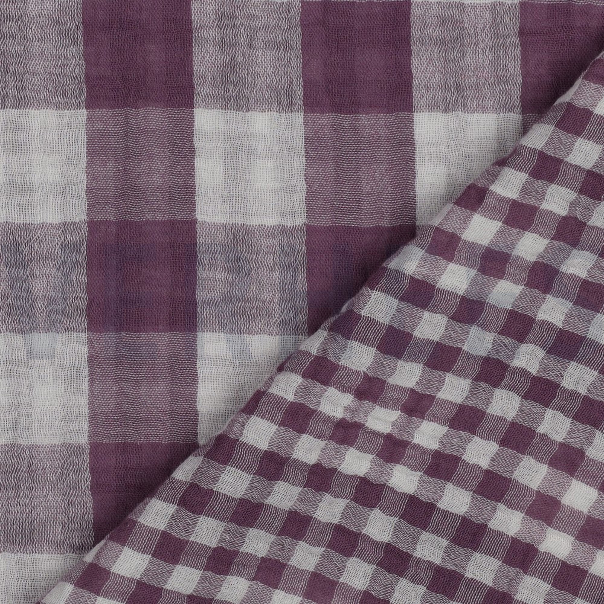 DOUBLE GAUZE DOUBLE SIDED CHECKS GRAPE (high resolution) #3