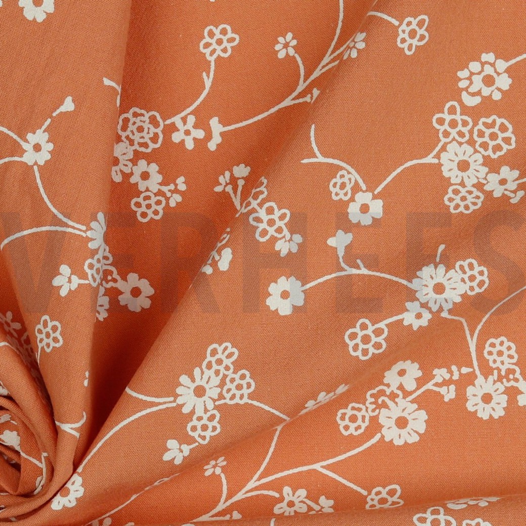 COTTON WASHED FLOWERS PUMPKIN ORANGE #3