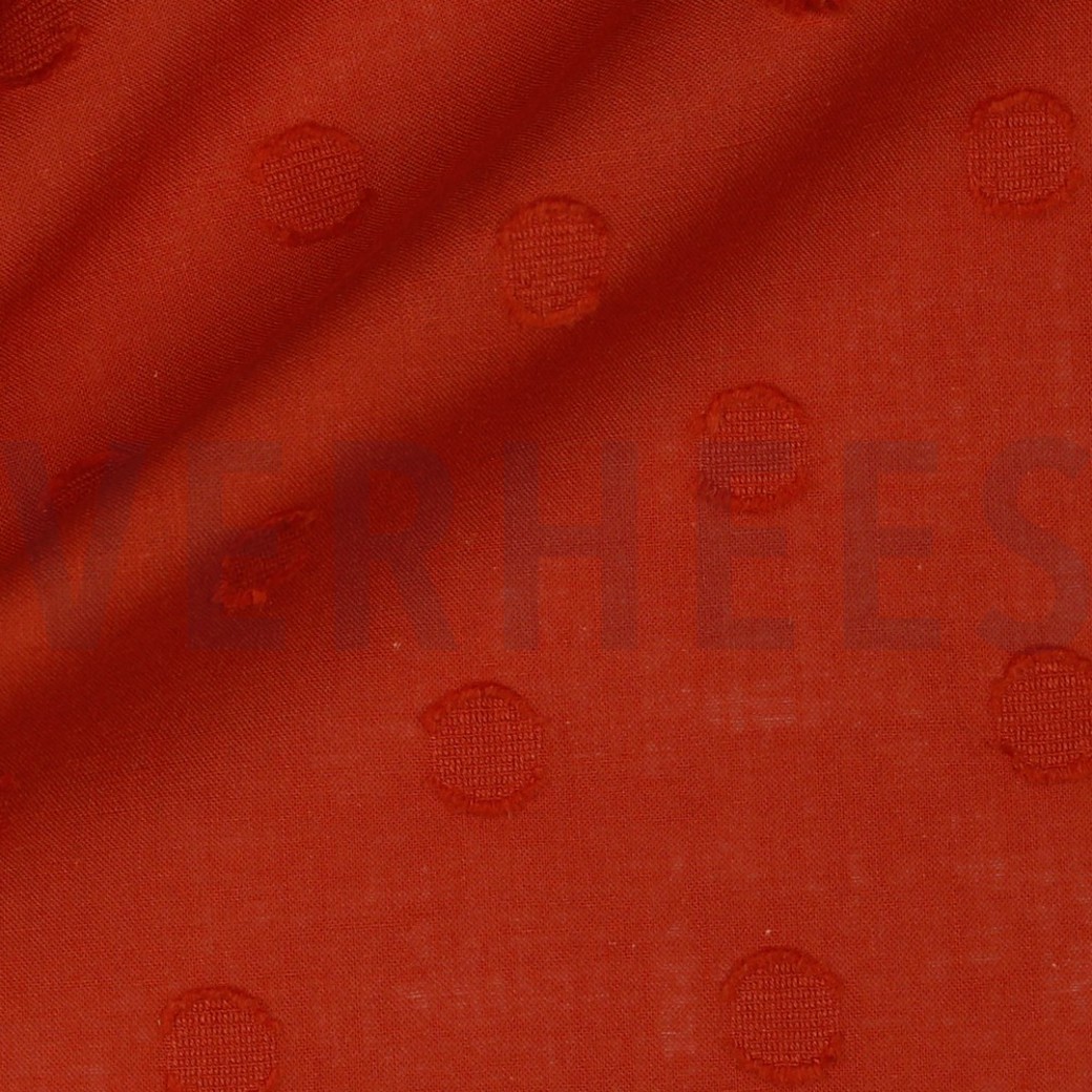 COTTON JACQUARD DOTS BRIQUE #3