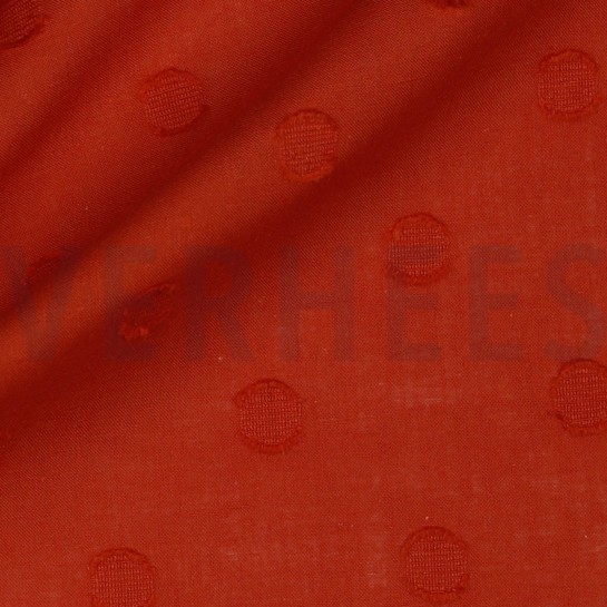 COTTON JACQUARD DOTS BRIQUE #7