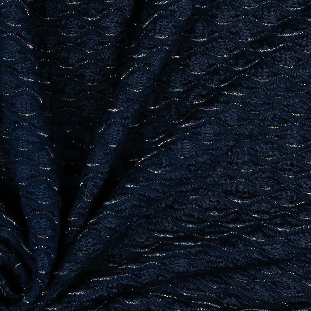 JACQUARD JERSEY LUREX NAVY #3