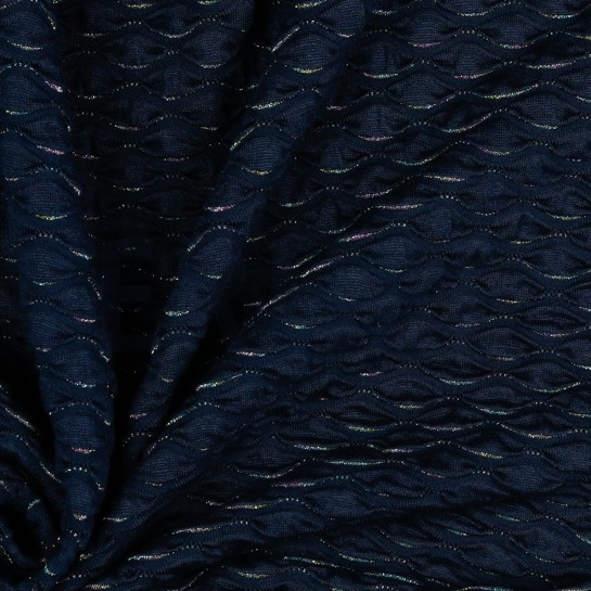 JACQUARD JERSEY LUREX NAVY #7