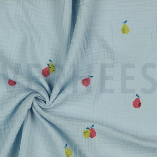 MUSSELIN BIRNEN HELLBLAU #7