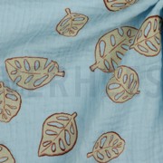 DOUBLE GAUZE MONSTERA LEAVES LIGHT BLUE (thumbnail) #3