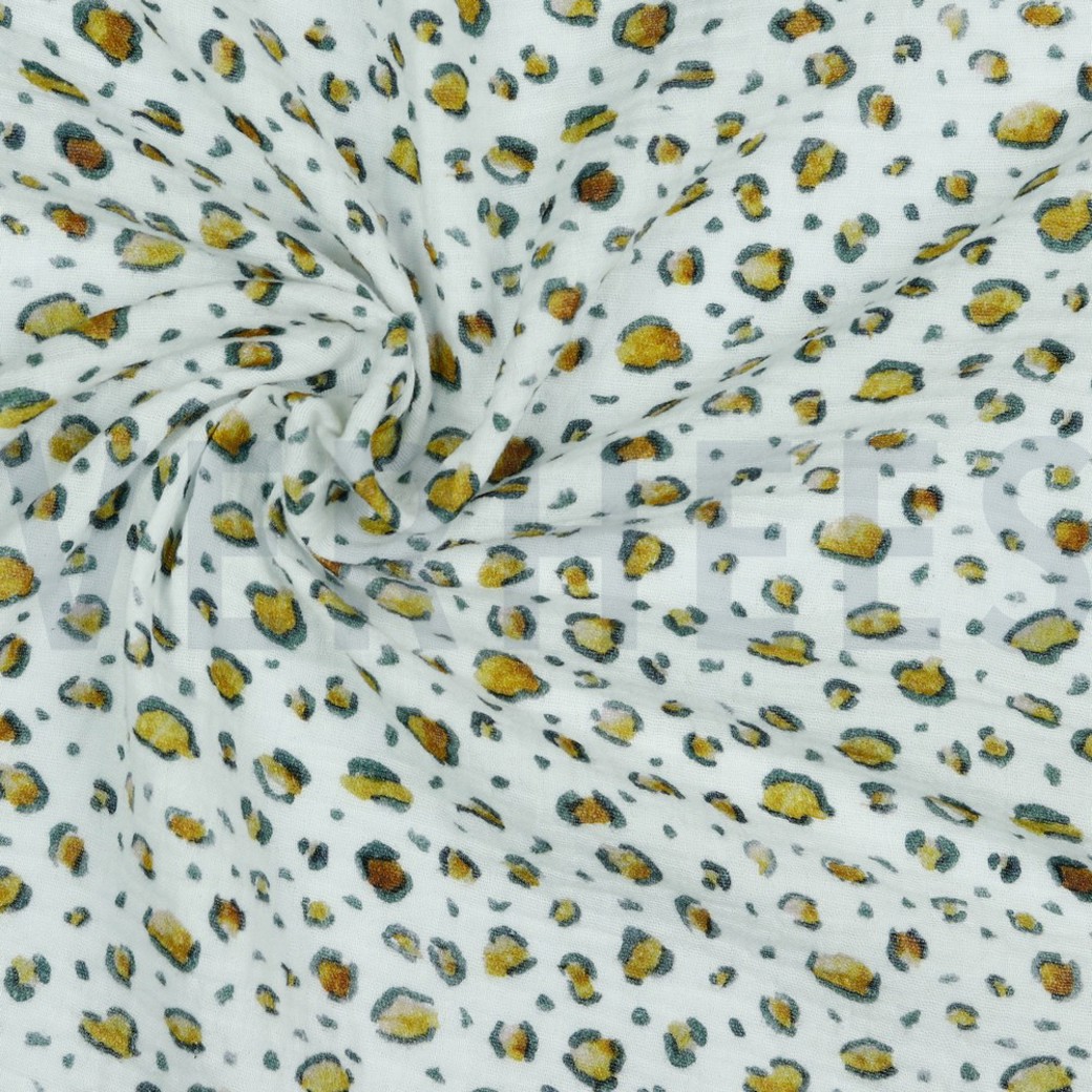 DOUBLE GAUZE DIGITAL ANIMAL SKIN WHITE #3