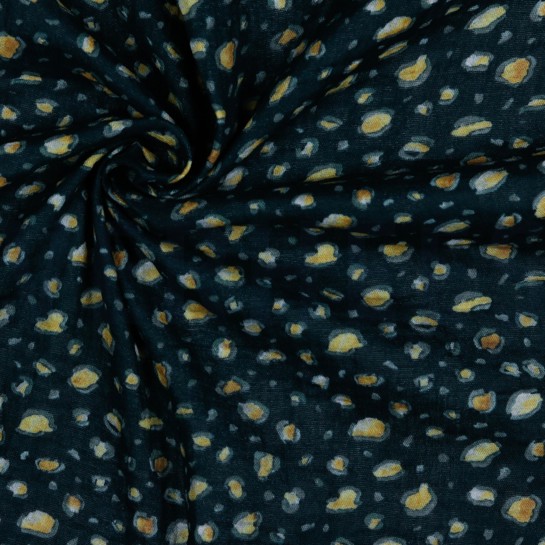 DOUBLE GAUZE DIGITAL ANIMAL SKIN BLACK #7