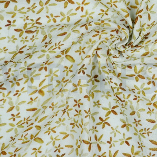 DOUBLE GAZE DE COTON FLEURS BLANC #7