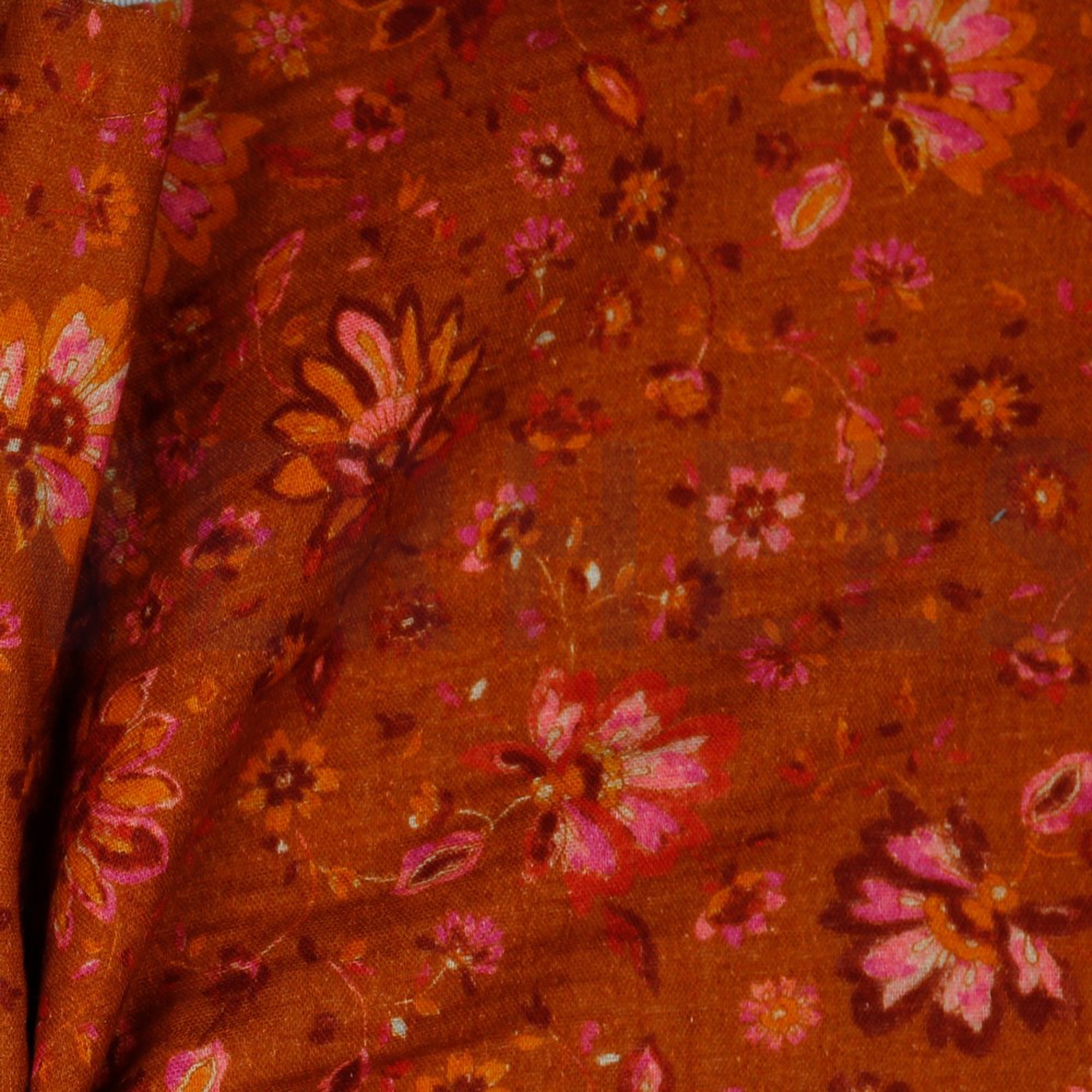 DOUBLE GAUZE DIGITAL PAISLEY DARK ORANGE (high resolution) #3