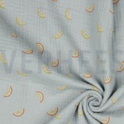 DOUBLE GAUZE GOTS MELONS LIGHT GREY (thumbnail) #3