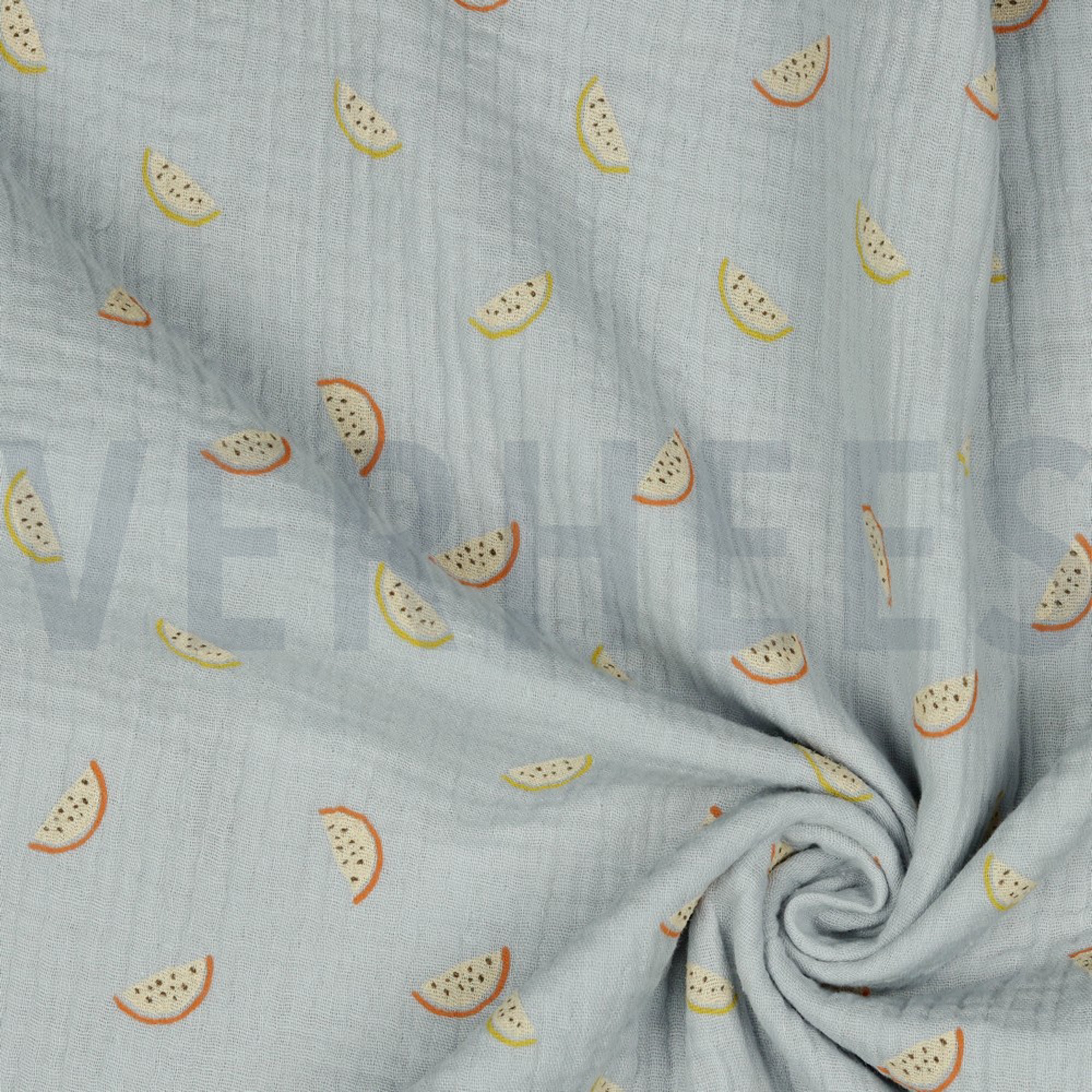 DOUBLE GAUZE GOTS MELONS LIGHT GREY (high resolution) #3